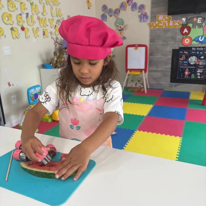 Actividad de cocina con gorro de chef